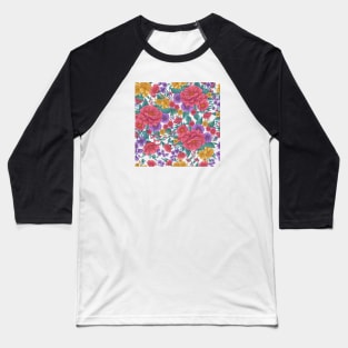 Colorful Flowers Baseball T-Shirt